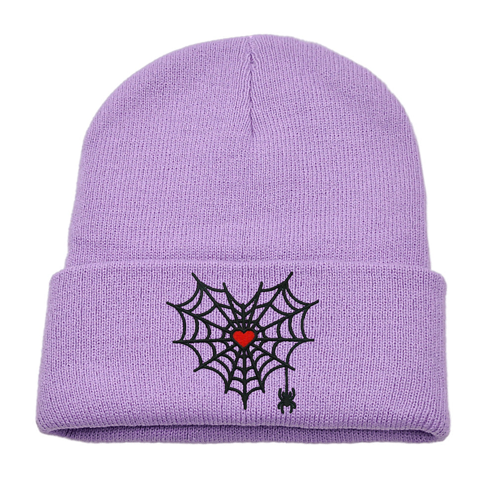 Wholesale Spider Web Knitted Hat Gothic Love Woolen Hat